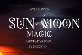 Enchant Your Designs with Sun and Moon Magic Font