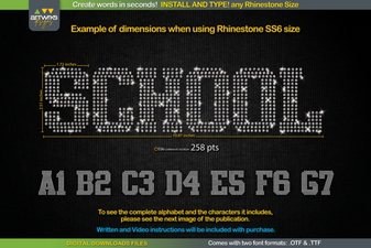 Rs02 Atletico Rhinestone Font Template for Creative